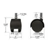 Slipstick CB682 2 Inch Replacement Office Chair Wheels (Set of 5 Casters) Universal Standard Size Stem 7/16 Inch x 7/8 Inch - Black Plastic