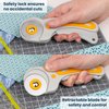 W.A. Portman Fabric Rotary Cutter with 5 Blades- 45mm Rolling Cutter with Safety Lock - Fabric Roller Cutter - Rotary Fabric Cutter Wheel - Fabric Cutting Wheel - Rotary Cutter For Fabric
