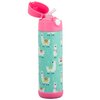 Snug Kids Water Bottle - insulated stainless steel thermos with straw (Girls/Boys) - Llamas, 17oz