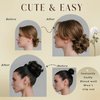 forfeels Messy Bun Hair Piece, Wavy Curly Messy Hair Buns Hair Piece, Elastic Tousled Updo Synthetic Fake Hair Bun, Extensions for Women-Hot Chocolate Brown