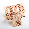 Checkered Hair Claw Clips,Pack of 3,Vintage Amber Checkered Claw Clips Cellulose Acetate Banana Clips,Nonslip Hair Clamp for Women Girls (Amber)