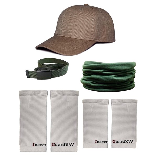 InsectGuard Permethrin Treated Tick Gaiters/Sleeves and Mosquitoes Flies Chiggers & More Insect Repellent Complete Package 1 (Green/White/Khaki XW) EXTRA WIDE
