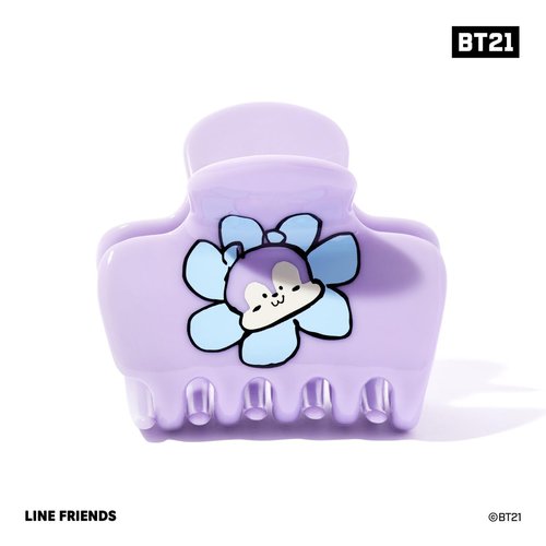 BT21 x Kitsch Recycled Plastic Puffy Medium Hair Clips for Women - Medium Claw Clips for Thin Hair | Claw Hair Clips for Short Hair | Medium Hair Claw Clips for Women | Cute Hair Claws for Girls, Mang