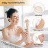 Fanwer 3 in 1 Lotion Applicator for Back & Back Bath Brush for Shower for Men and Women, 18.9in Back Scrubber for Shower,Shower Body Brush, Sunscreen Applicator with Curved Long Handle for Elderly
