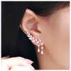 Yheakne Boho Rhinestone Ear Crawler Earrings Silver Crystal Wing Ear Climber Earrings Angel Wing Crystal Dangle Earrings Cz Wing Studs Earrings Jewelry for Women and Girls (Silver)