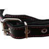 Genuine Leather Braided Studded Dog Collar, Red on Black 1.5" Wide. Fits 17"-22" Neck.