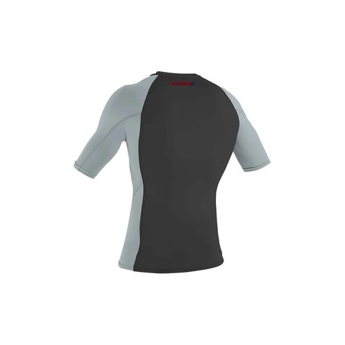 O'Neill Men's Premium Skins UPF 50+ Short Sleeve Rash Guard, Raven/Cool Grey/Cool Grey, 2XL