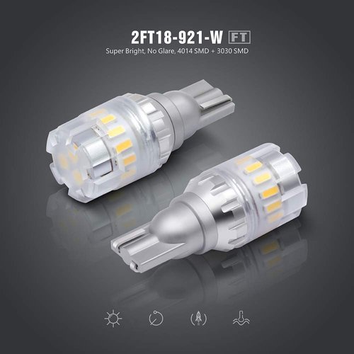 SIR IUS LED - FT- 921 922 579 LED Canbus Reverse Backup Trunk Light Bulb for Car Truck Super Bright High Power 3030+4014 SMD White 6500K Pack of 2