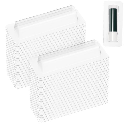 VILLCASE Lip Balm Pouches, 40pcs Plastic Lipstick Money Holder Clear Dome Lip Chap-Stick Money Cash Pounches, Lip Balm Cover for Gift Card DIY Crafts, Not Include Tape