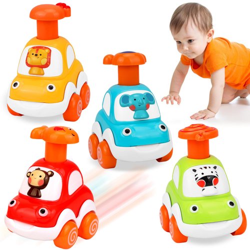 Baby Toy Cars Toddler Gifts: Animal Car Baby Toys for 1 2 3 Year Old Boy Girl - 1 2 Year Old Boy Birthday Gifts Toddler Toys Age 1-2 - Push and Go Car Toys for Toddlers Kids Infants