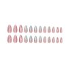 Press on Nails Medium Almond MABKJLF French Fake Nails Full Cover Gradient Cat Eye False Nails with Designs Pink Green Glossy Glue on Nails Acrylic Nails Artificial Nails for Women Girls 24Pcs