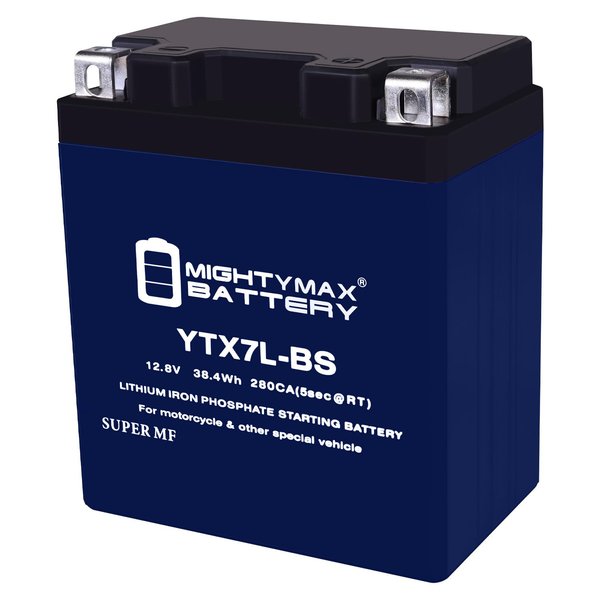Mighty Max Battery YTX7L-BS Lithium Battery Replacement for GTX7L-BS, UTX7LBS
