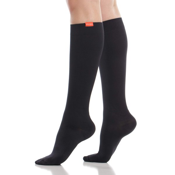 VIM & VIGR Cotton 15-20 mmHg Graduated Compression Socks for Women & Men (Black Solid, Small/Medium (1))