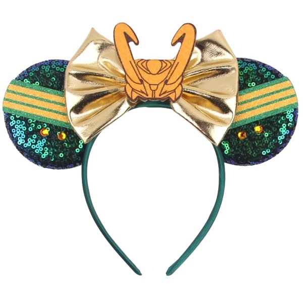 CLGIFT Super Hero Mickey Ears, Adult Mickey Ears, Women Mouse Ears, Minnie Ears, Super Hero Minnie Ears, Avengers Mickey Ears (Loki)