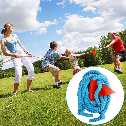 CWLAKON Tug of War Rope for Kids and Adults, Field Day Family Reunion Birthday Party Games, Outdoor Camping Picnic Games, Summer Backyard Carnival Games, Perfect for Team Building Activities Blue