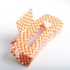 Checkered Hair Claw Clips,Pack of 1,Vintage Checkered Claw Clips Cellulose Acetate Banana Clips,Nonslip Banana Hair Clamp for Women Girls (Orange,L)