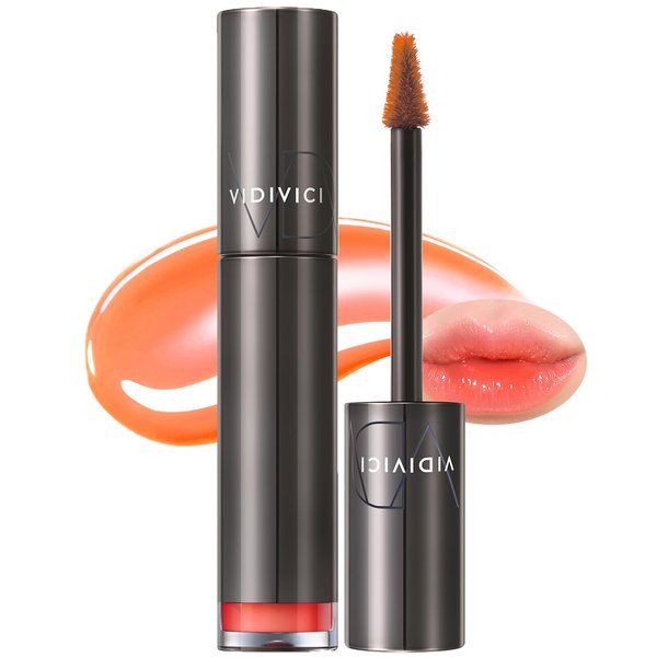 VIDIVICI Millennial Tint Glit - Transfer Proof Moisture Korean Lip Tint with Long-Lasting Color, Lightweight Water Jelly Texture, Hydrating & Smudge-Free Lip Stain, 0.13oz (08 BE LOVING)