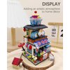 LUOGFYNI Japanese Street View Shaved Ice Shop Building Blocks Set, Ice Cream Store Simulation Creative Model, Mini Bricks Construction Building Toy, Gifts for Adults Kids (1219)