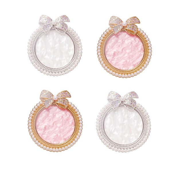 LONG XIN SERIES 4Pcs Resin Nail Art Plalette Nail Polish Mixing Plate Gel Palette Manicure Tool for Nail Art Display (Pink Silver)