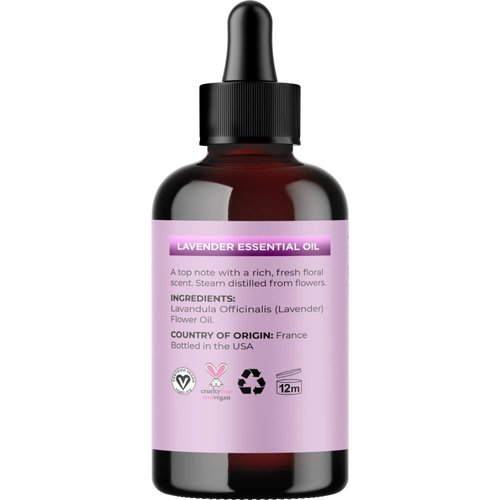 Pure Lavender Essential Oil 4oz - Relaxing Lavender Oil Essential Oil for Diffuser Aromatherapy Sleep and Mood - Pure Lavender Oil for Hair Skin and Nails Plus Calming Aromatherapy Oil for Diffuser
