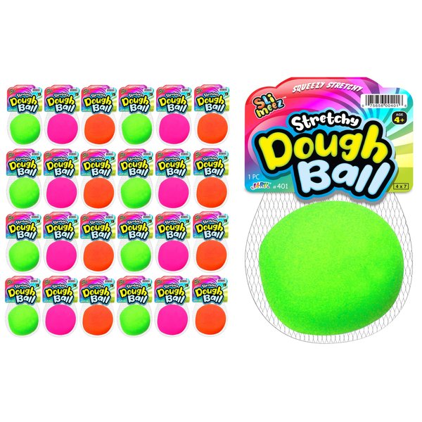 Fun A Ton Stretchy Dough Ball Squishy Toys (24 Pack) Neon Color Fidget Ball for Kids. Stress Relief Hand Therapy. Office Desk Squeeze Ball. Autism Sensory Toys. F-401-24s