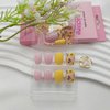 Extra Short Press on Nails Coffin Fake Nails Summer Nails Press ons Glossy Glue on Nails Cute False Nails with Sunflower Designs Yellow Full Cover Ballet Artificial Stick on Nails for Women 24Pcs