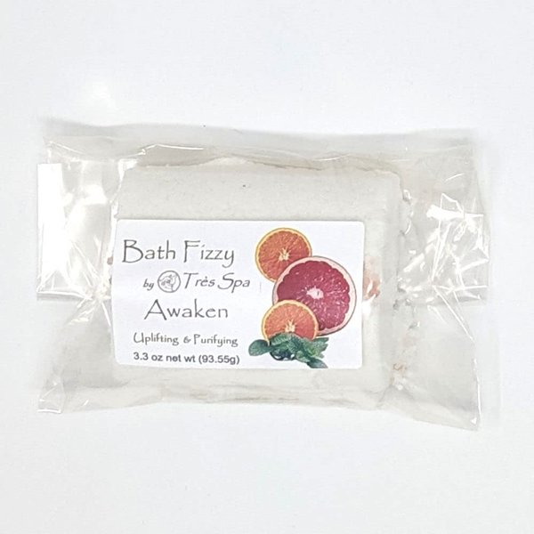 Fizzy Bath Bomb Awaken by Très Spa | Organic Jojoba, Pure Essential Oils | Vegan Friendly
