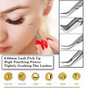 M LASH Tweezers for Eyelash Extensions (Set of 4) - Professional Lash Extension Tweezers - Fiber Tip, Japanese Steel, Diamond Grip Eyelash Extension Tweezer (Silver)