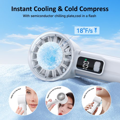 Portable Handheld Fan with Ice Cooler, 21H Max Cooling,9500RPM High Speed,100 Speeds, Small Pocket Turbo Design,Digital Display, Rechargeable Personal Handheld AC Fan for Travel Outdoor Office Commute