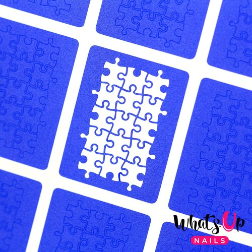 Whats Up Nails - Puzzles Vinyl Stencils for Nail Art Design (1 Sheet, 12 Stencils)