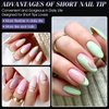 Gelike EC Short Almond Nail Tips: Soft Gel X False Nail Tips Full Cover for Nail Extensions - Acrylic Nails Professional Clear Gelly Tips Preshaped PMMA, 12 Sizes, 240PCS