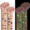 Halloween Temporary Tattoos Halloweeen decor - 10 Sheets Luminous Halloween Tattoos Stickers - Halloween Party Favors Goodie Bag Fillers for Halloween Decorations Party Supplies