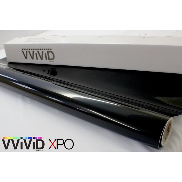 VViViD Gloss Black Vinyl Wrap Adhesive Film 6 Inches x 60 Inches Air Release Decal Sheet