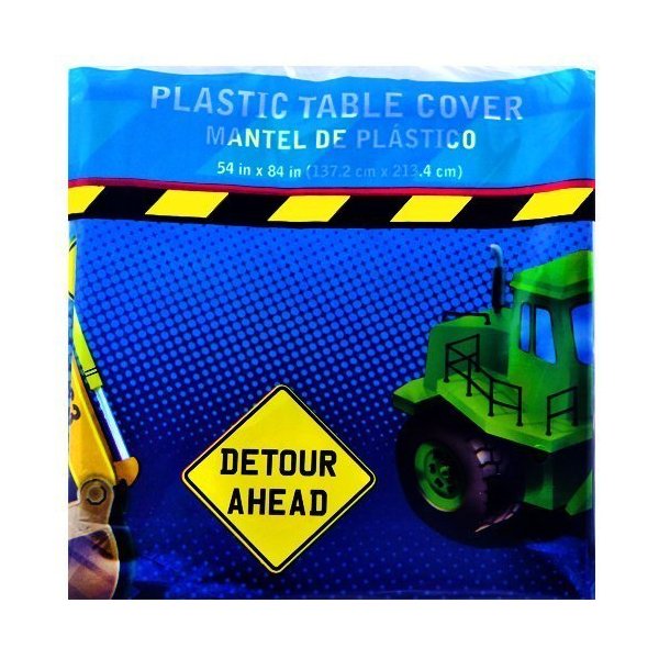 Construction Trucks Plastic Tablecover (1ct)