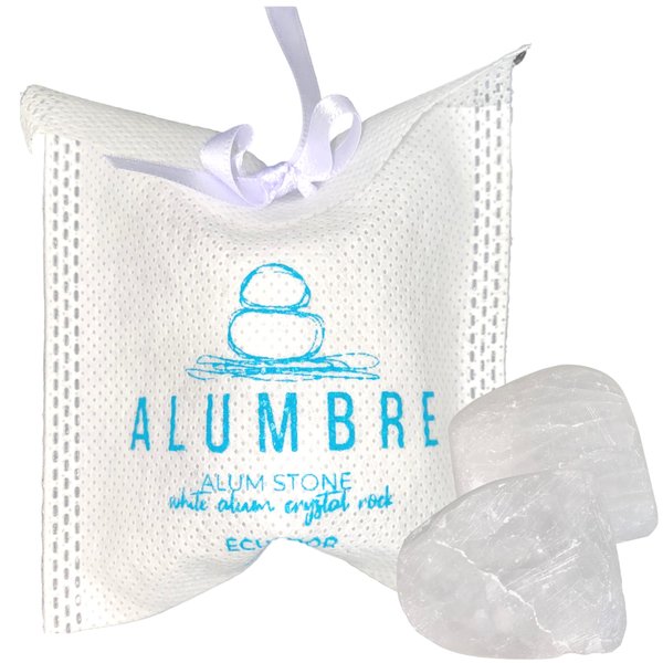 ALUMBRE Polished Natural Alum Stone - 80g - 100% Pure Crystal for Odor Control, Skin Soothing, Tightening, and Razor Burn Relief - Natural Deodorant and Aftershave