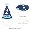 2nd Birthday Boy - Two Much Fun - Cone Happy Second Birthday Party Hats for Kids and Adults - Set of 8 (Standard Size)