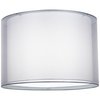 Silver and White Double Sheer Medium Drum Lamp Shade 16" Top x 16" Bottom x 11" High (Spider) Replacement with Harp and Finial - Springcrest