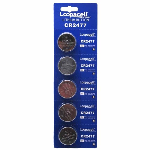 LOOPACELL CR2477 3V Lithium Cell - 3V Long Lasting Coin Cell Battery - Button Battery Cell for Indoor & Outdoor Weather Station, Hygrometer, WiFi Thermometer, Polar FT7 Watch & More