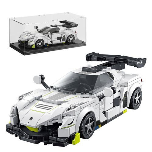 TYCOLE Super Sports Car Building Block Set with Display Case,Speed Racer Building Kits Construction Toy,Collectible Car Model and Ideal Gift for Adults and Kids 6 and up(320+pcs)