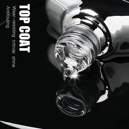 Vishine New Technology Protective Ultra Glossy 2Pcs of 16ml No Wipe Top Coat for Chip Free Long Lasting Soak Off Gel Nail Polish, 0.54 oz