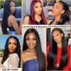 QTHAIR 14A Unprocessed Brazilian Virgin Straight Hair (20" 22" 24",300g) 100% Unprocessed Brazilian Straight Virgin Human Hair Extensions Weaves Natural Black