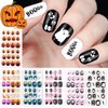 144PCS Halloween Short Press on Nails, False Nail Kids Full Cover Fake Nails Artificial Nail Tips Short False Fingernails for Girls Gift Nail Art Decoration