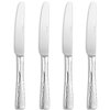 KEAWELL Premium 9.5" Louis Dinner Knives, Set of 4, Stainless Steel Dishwasher Safe, Serrated Knives (Hammered)