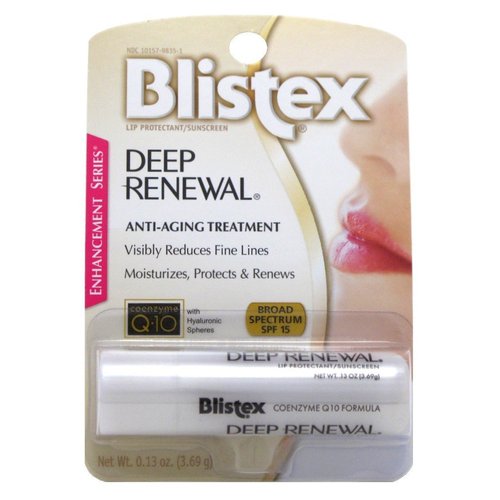 Blistex Lip Protectant Sunscreen Deep Renewal Anti-Aging Formula 0.13 Ounce (3.69g) (Value Pack of 11)
