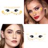 Konsait 22 Sheets Temporary Face Tattoos, Gold Tattoos Butterfly Temporary Tattoos Adult Women Fake Face Tattoos for Women Girls for Halloween Body Festival Makeup Rave Accessories