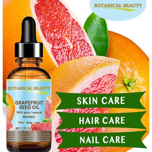 GRAPEFRUIT SEED OIL 100% Pure Natural Undiluted Refined COLD PRESSED CARRIER OIL (Not Essential Oil) 1 Fl.oz.- 30 ml. for Face, Skin, Hair, Lip Care, Nails by Botanical Beauty