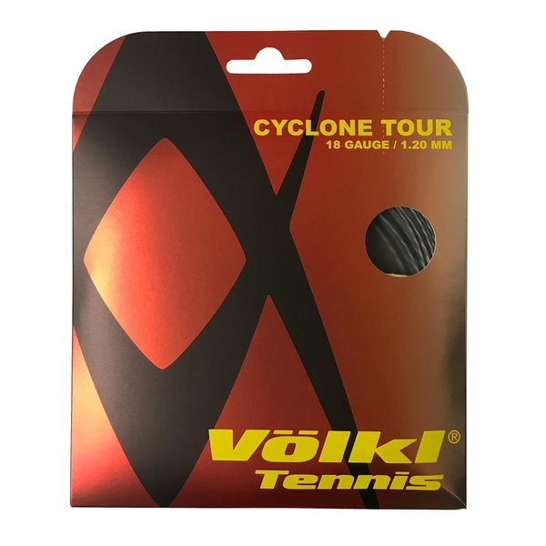 Volkl Cyclone Tour | Tennis Racquet String | Spin & Control | Ten-Sided co-Polymer (Anthracite, 18, Set)