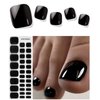 Kalolary Gel Toenail Wraps Strips, Black Toenail Stickers Pedicure Strips Long Lasting Salon Quality Nail Wraps with Nail File & Wood Stick(UV/LED Lamp Required）