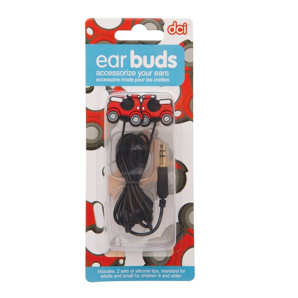 DCI Scooter Earbuds for 3.5mm Socket - Retail Packaging - Red/Black