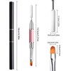 TOROKOM 2Pcs Poly gel Brush Dual-Ended Poly gel Brush and Spatula Picker Stainless Steel Poly gel Brush Pen for ​Nails Extension Application Tool(Pink & Black)